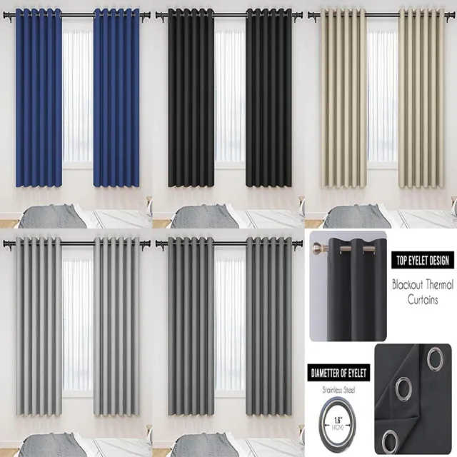 Solid-colour eyelet curtain